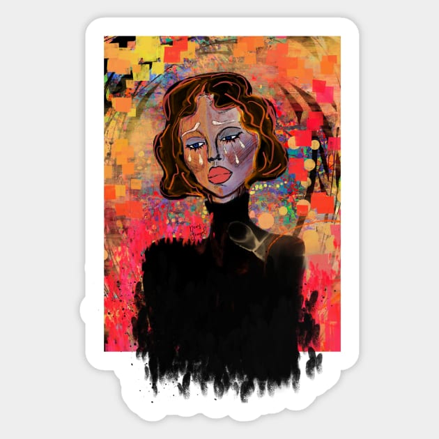 Abstract lady portrait Sticker by Colormyline by Denis Senyol